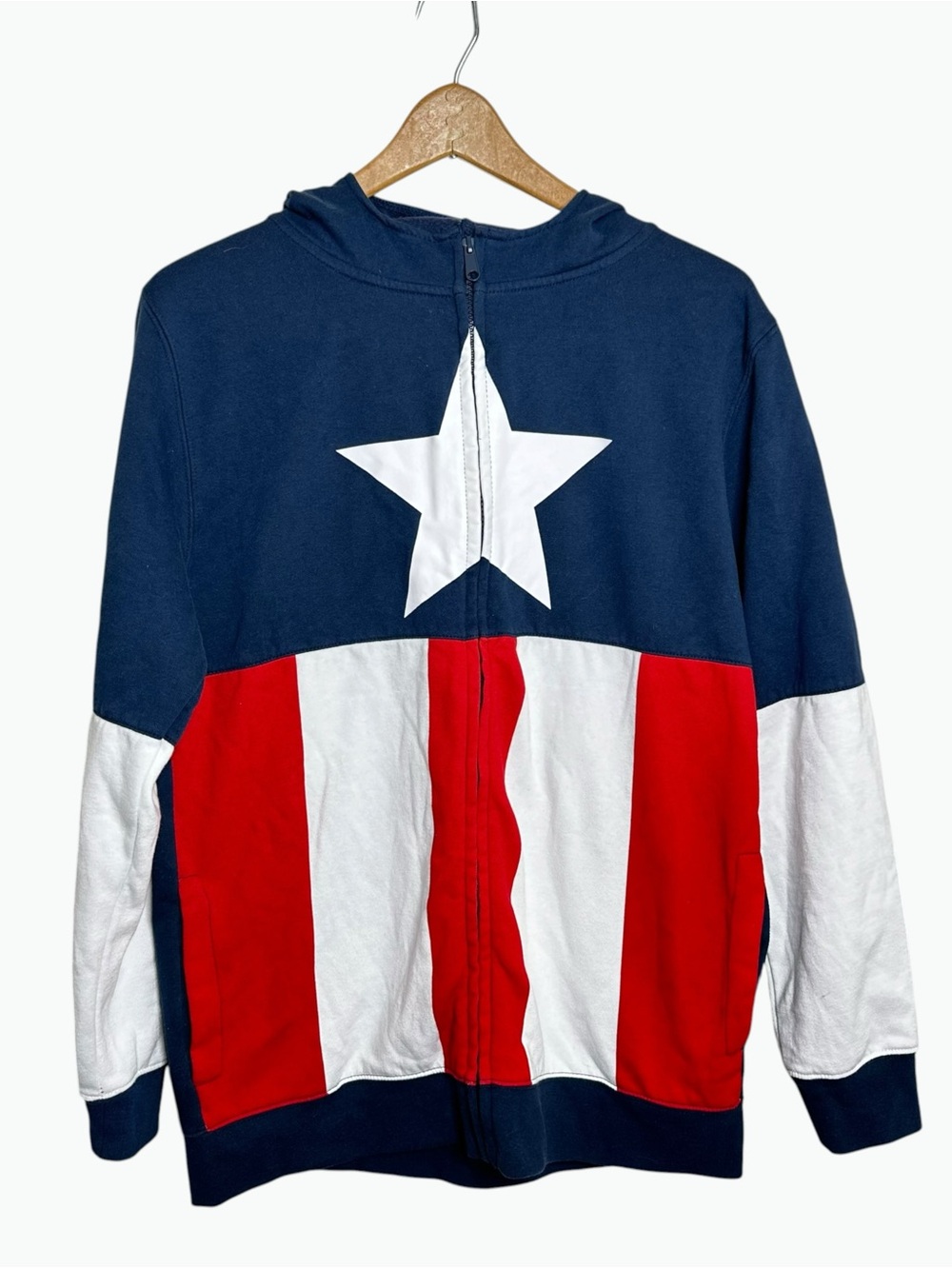 Vintage 2012 Marvel Comics Captain America Costume Hoodie Cosplay Masked